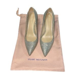 Stuart Weitzman Leigh 70 Pump Nior Platinum, size 7 (7B medium width)